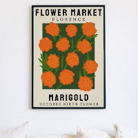 Personalised Flower Market Birth flower Art Print