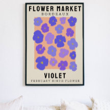 Personalised Flower Market Birth flower Art Print