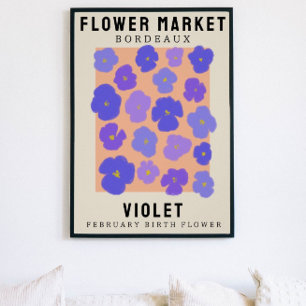 Personalised Flower Market Birth flower Art Print