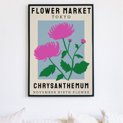 Personalised Flower Market Birth flower Art Print
