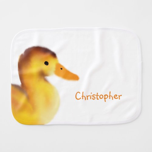 Personalised Fluffy Duck Burp Cloth