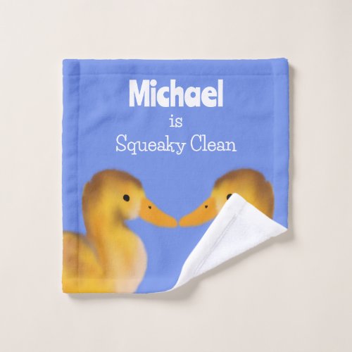 Personalised Fluffy Duck Wash Cloth