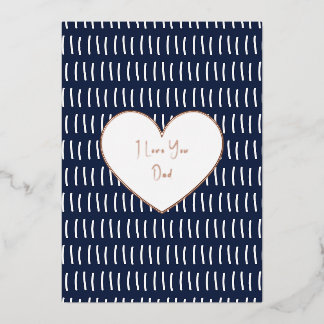 Personalised Foil Text Father's Day Card. Holiday Card