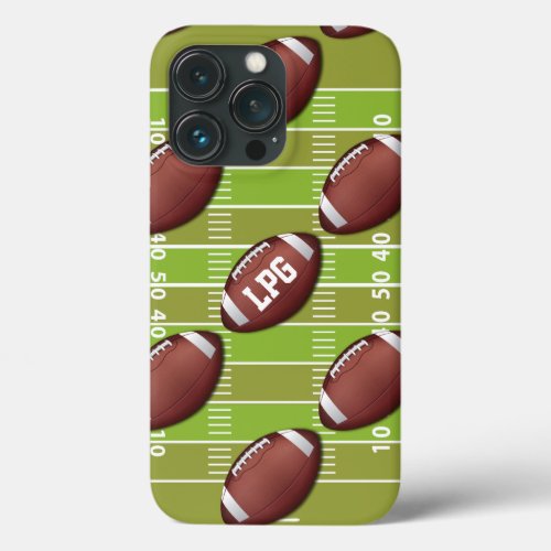 Personalised Football Pattern on Sports Field iPhone 13 Pro Case