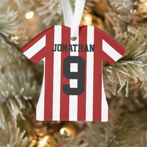 Personalised Football soccer shirt stripes Ornament