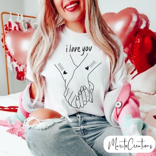 Personalised  for couples on the day of love T_Shirt