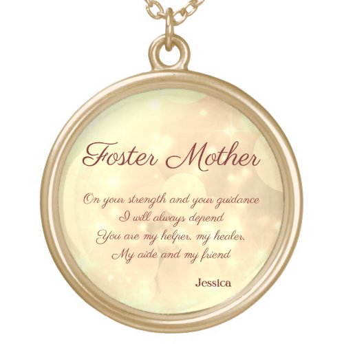 Personalised Foster Mother Gold Plated Necklace