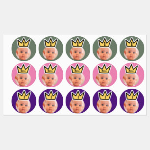 PERSONALISED foto face stickers party crown faces