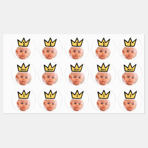 PERSONALISED foto face stickers party crown faces