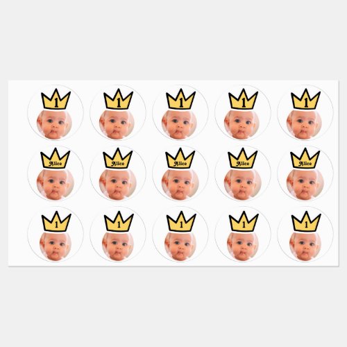 PERSONALISED foto face stickers party crown faces