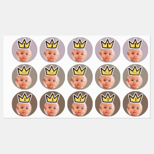 PERSONALISED foto face stickers party crown faces