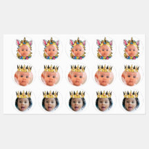 PERSONALISED foto face stickers unicorn faces
