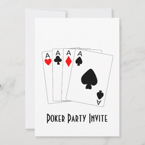 Personalised Four Aces Design Party Invitation