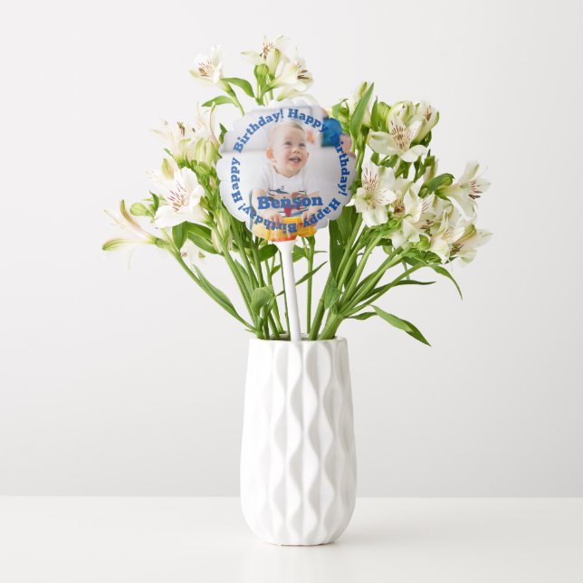 Personalised front and back Photo Balloon  (Vase)