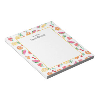Personalised fruit salad patterned Notepad