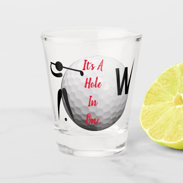 Personalised Fun Golf Ball Theme Shot Glass (Front)