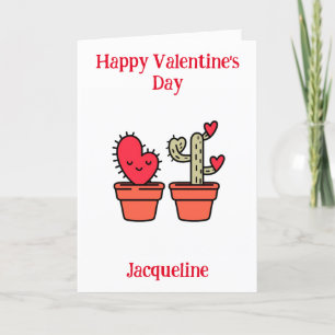 Personalised Funny Cactus Valentine Card