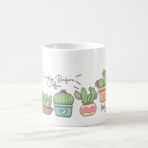 personalised funny cactus with custom name coffee mug
