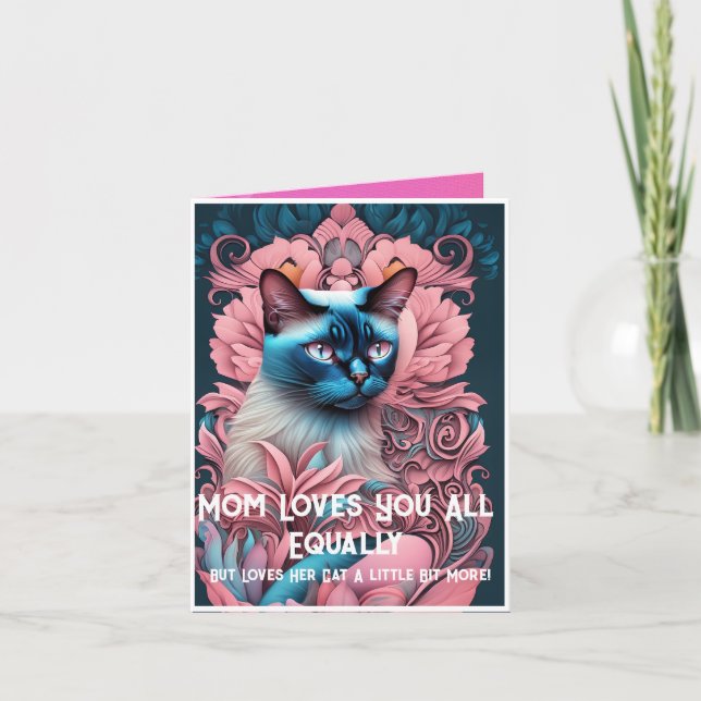 Personalised Funny Cat Photo Mother's Day Card (Front)