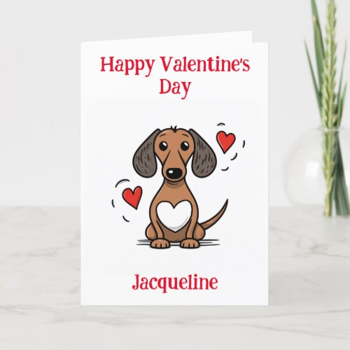 Personalised Funny Dachshund Valentine Card