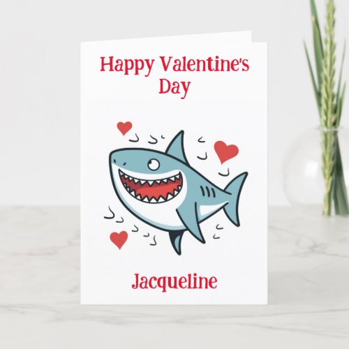 Personalised Funny Shark Valentine Card