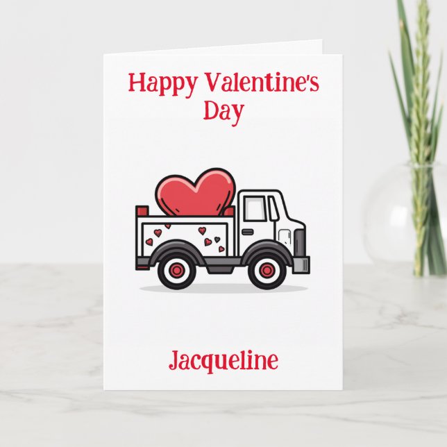 Personalised Funny Truck Valentine Card (Front)
