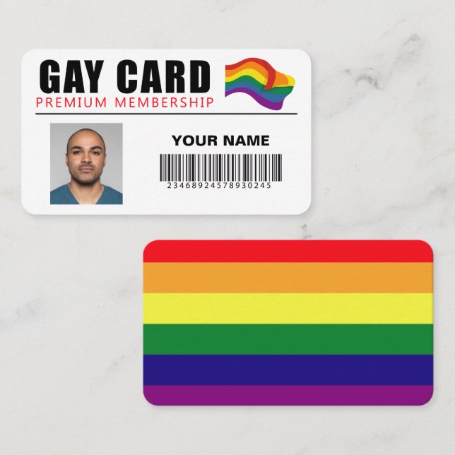 Personalised Gay Card Premium Membership Identity  (Front/Back)
