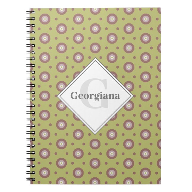 Personalised Geometric Warm Neutrals Hexagons Notebook (Front)