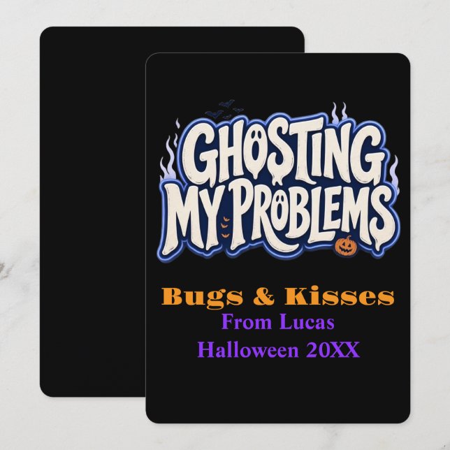 Personalised Ghosting My Problems Funny Invitation (Front/Back)