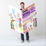 Personalised Giant Unicorn Birthday Card<br><div class="desc">Pretty personalised rainbow themed large or giant Unicorn birthday card idea. Create a rainbow unicorn card for a special birthday</div>