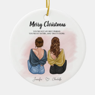 Personalised gift for best friend - BFF Ceramic Ornament
