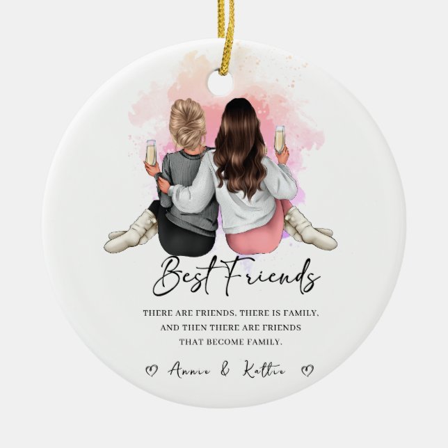 Personalised gift for best friend,Christmas gift Ceramic Ornament (Front)