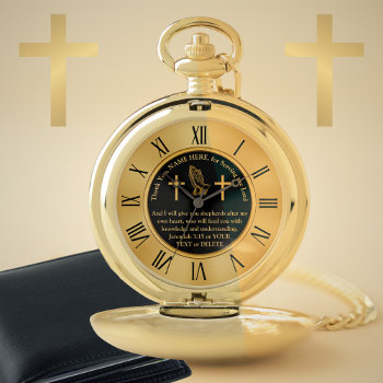 Personalised Gifts For Priests  Pastors  Leaders Pocket Watch by LittleLindaPinda at Zazzle