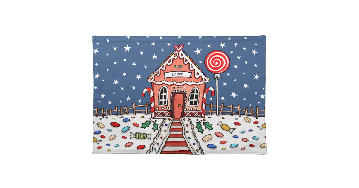 Personalised Gingerbread House Christmas Placemat