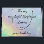 Personalised Girlfriend Birthday Large Gift Bag<br><div class="desc">Beautiful Rainbow design Personalised Girlfriend Birthday Gift Bag.</div>