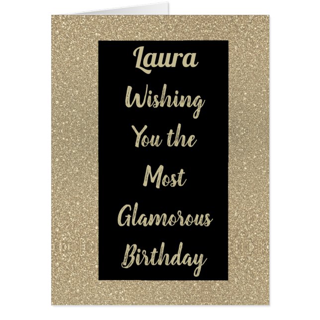 Personalised glamorous named birthday card (Front)