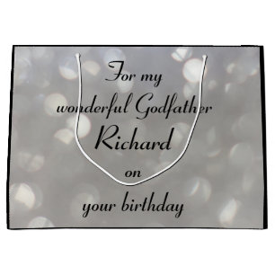Personalised Godfather Birthday Large Gift Bag