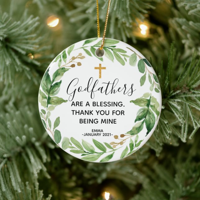 Personalised Godfather Christmas ornament (Tree)