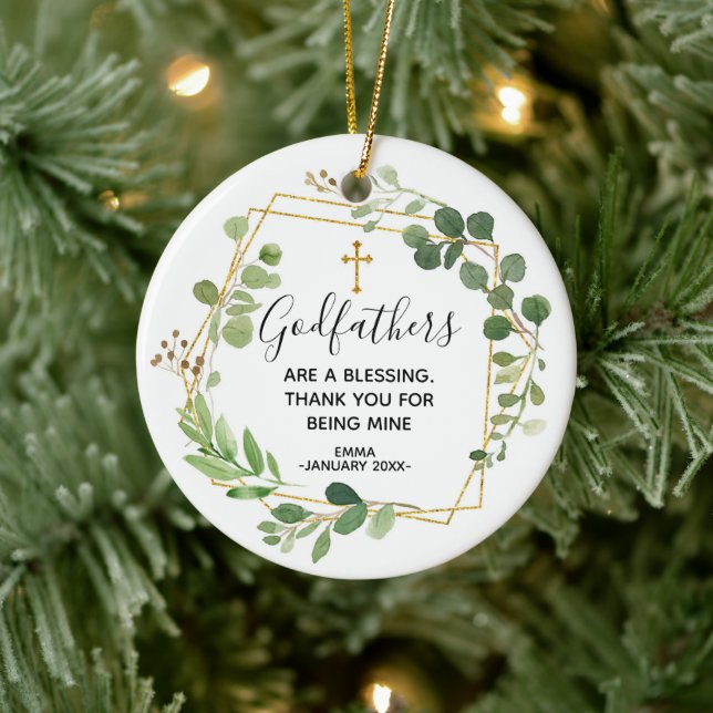 Personalised Godfather Christmas ornament (Tree)