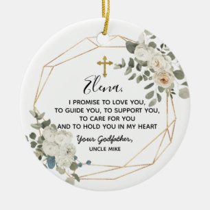 Personalised Godfather Promise to Godchild Ceramic Ornament