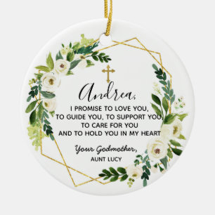 Personalised Godmother Promise to Godchild Ceramic Ornament