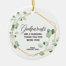 Personalised Godparents Christmas ornament