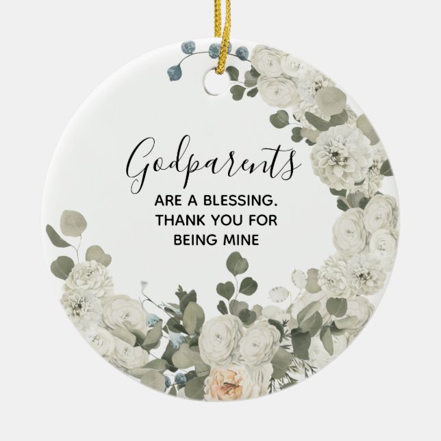 Personalised Godparents Christmas ornament (Front)