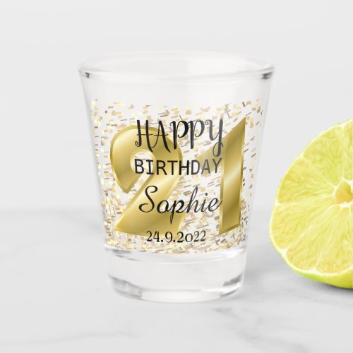 Personalised Gold 21st Birthday Shot Glass