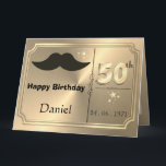 Personalised Gold 50th Birthday Card For A Man<br><div class="desc">Custom personalised gold themed 50th birthday greeting card idea for a man. Great idea for Dad,  husband or boyfriend.</div>