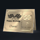 Personalised Gold 50th Birthday Card For Brother<br><div class="desc">Custom personalised gold themed 50th birthday greeting card idea for a brother. Great idea for Dad,  husband or boyfriend.</div>