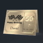 Personalised Gold 50th Birthday Card For Brother<br><div class="desc">Custom personalised gold themed 50th birthday greeting card idea for a brother. Great idea for Dad,  husband or boyfriend.</div>