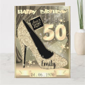 Personalised Gold 50th Birthday Card Idea For Her | Zazzle