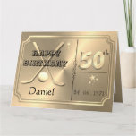 Personalised Gold 50th Golf Birthday Card For Him