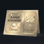 Personalised Gold 50th Golf Birthday Card For Him<br><div class="desc">Custom personalised gold golf themed 50th birthday greeting card idea for him. Great idea for Dad,  brother,  husband or boyfriend.</div>